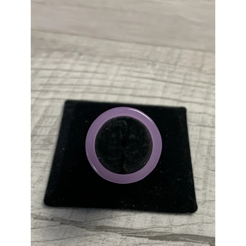 Colorful Acrylic Ring - Transparent Resin Band Round Ring Purple